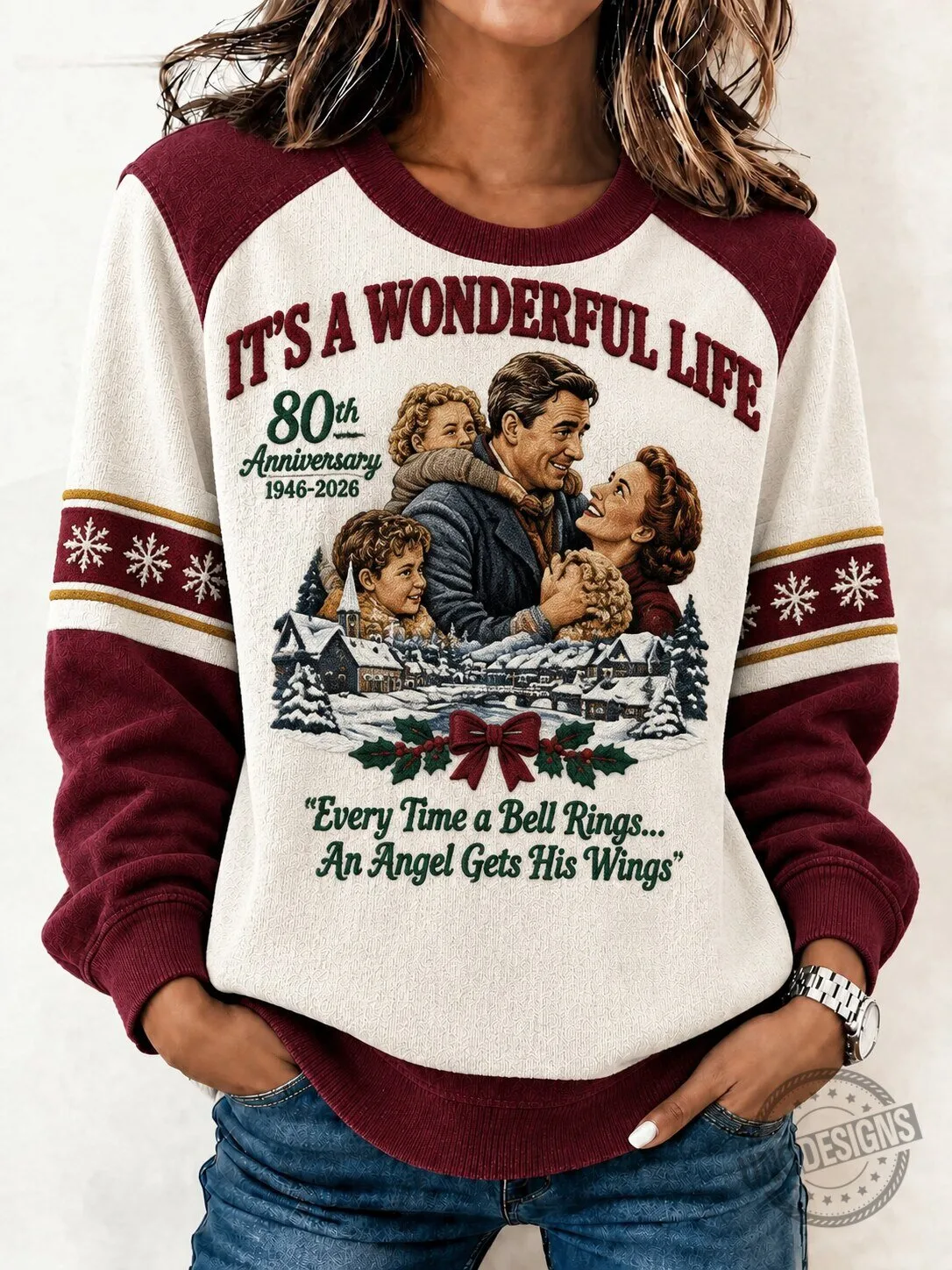It's a Wonderful Life 80th Anniversary Christmas Quote Sweatshirt