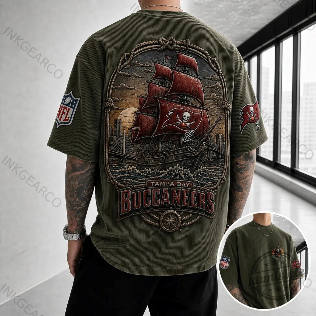 Tampa Bay Buccaneers Pirate Ship NFL Football Team Graphic T-Shirt Tampa Bay Buccaneers Pirate Ship NFL Football Team Graphic T-Shirt