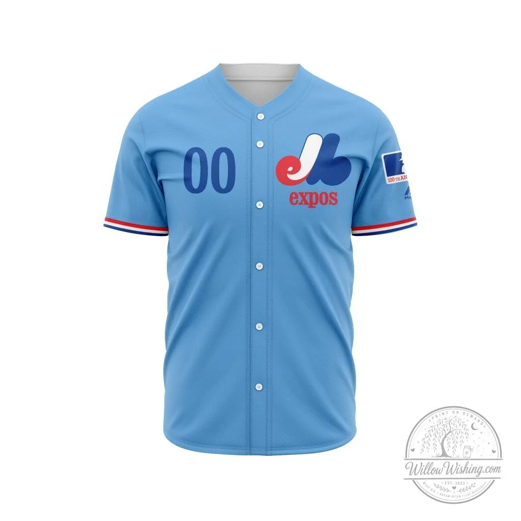 Montreal Expos Special Blue Vintage Design Baseball Jersey 2 Montreal Expos Special Blue Vintage Design Baseball Jersey
