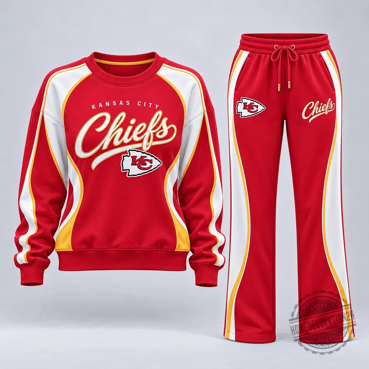 Kansas City Chiefs Football Team Red and White Fan Sweatshirt