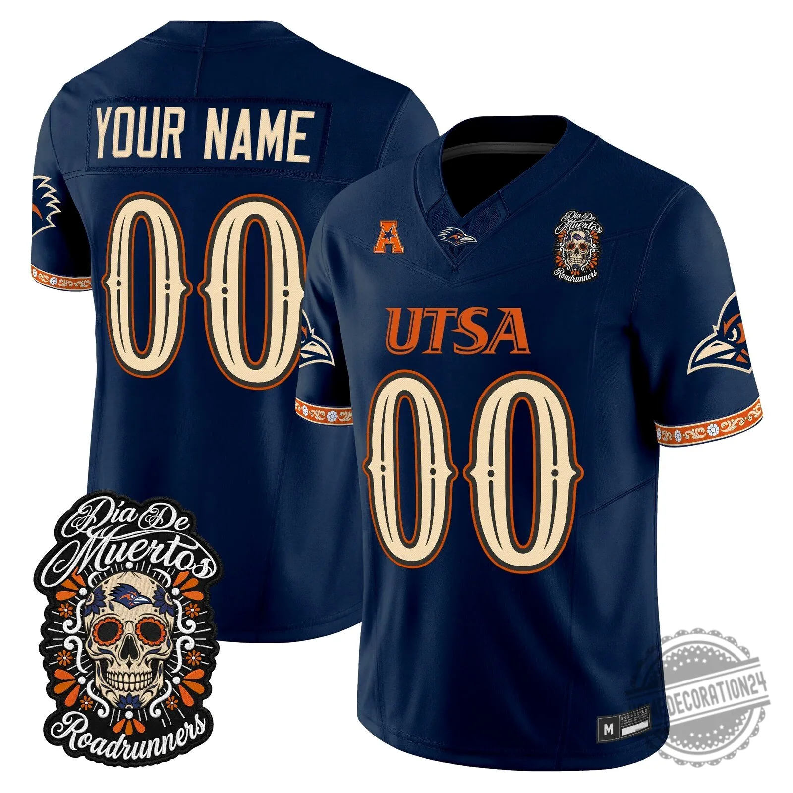 UTSA Roadrunners Day of the Dead Custom Football Jersey
