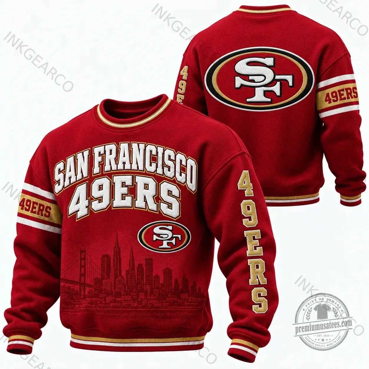 San Francisco 49ers Golden Gate Cityscape NFL Football Team Sweatshirt