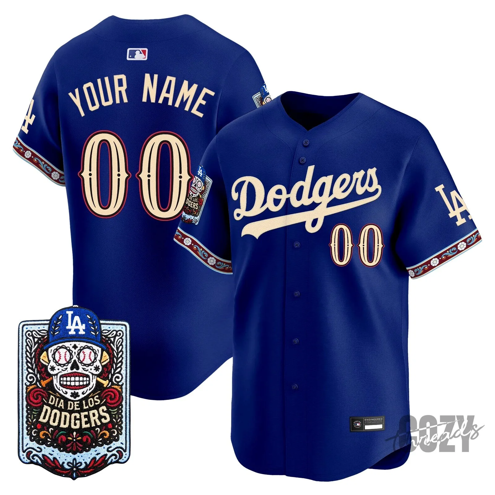 Los Angeles Dodgers Dia de los Muertos Premier Limited Custom Baseball Jersey 5 Los Angeles Dodgers Dia de los Muertos Premier Limited Custom Baseball Jersey
