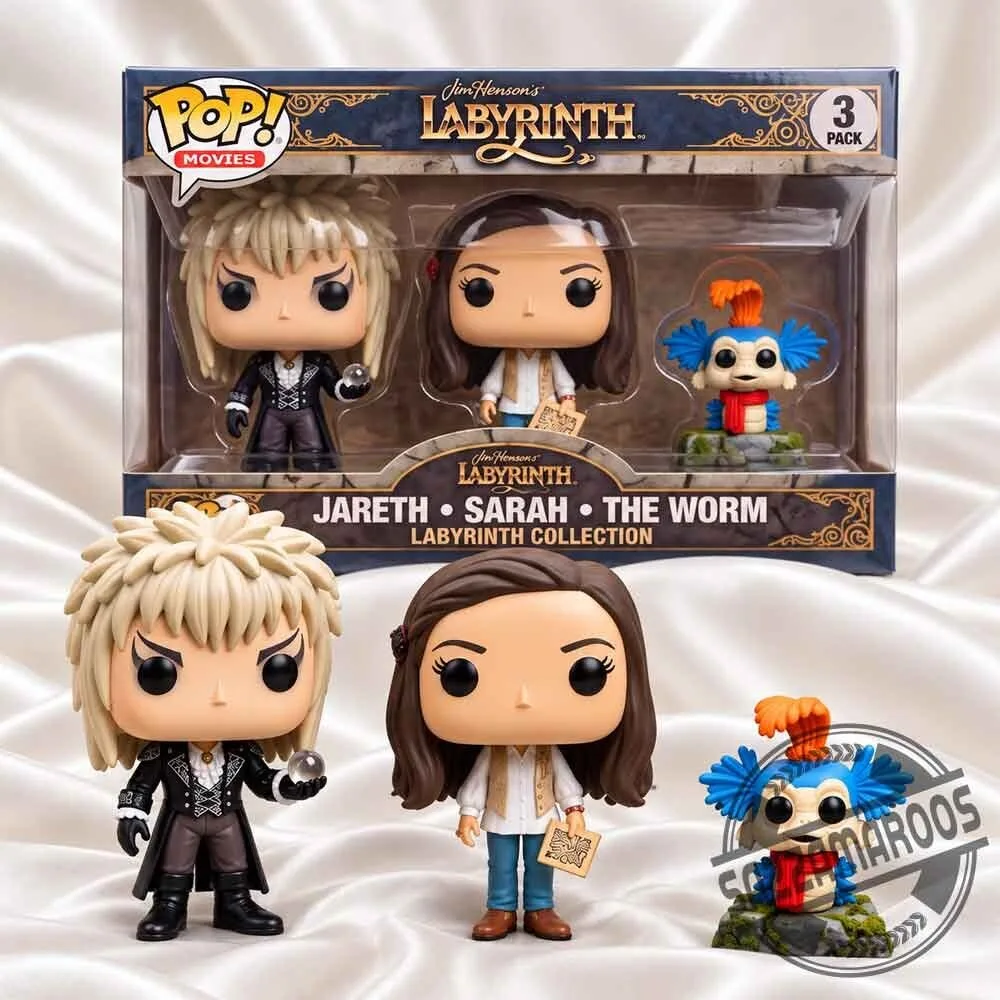 Funko Pop! Movies Jim Henson’s Labyrinth Jareth, Sarah & The Worm 3-Pack Vinyl Figure Collectible Set 3 Funko Pop! Movies Jim Henson’s Labyrinth Jareth, Sarah & The Worm 3-Pack Vinyl Figure Collectible Set