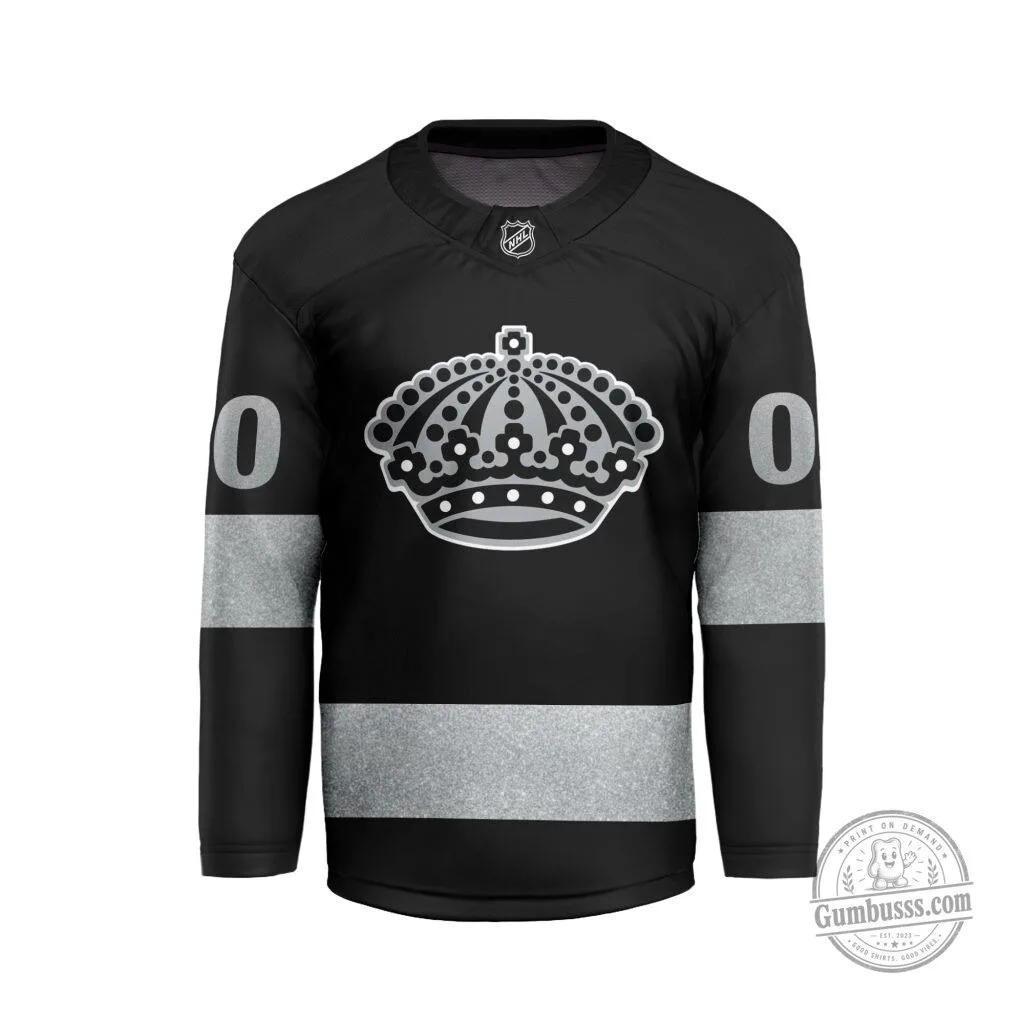 Los Angeles Kings Ice Hockey Team Black and Silver Fan Jersey