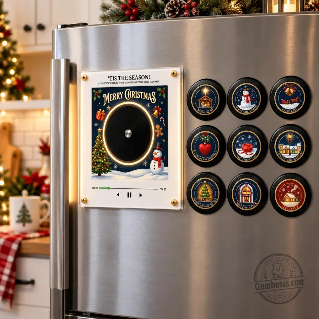 Christmas Music Player Refrigerator Magnet with Interchangeable Song Discs Christmas Music Player Refrigerator Magnet with Interchangeable Song Discs