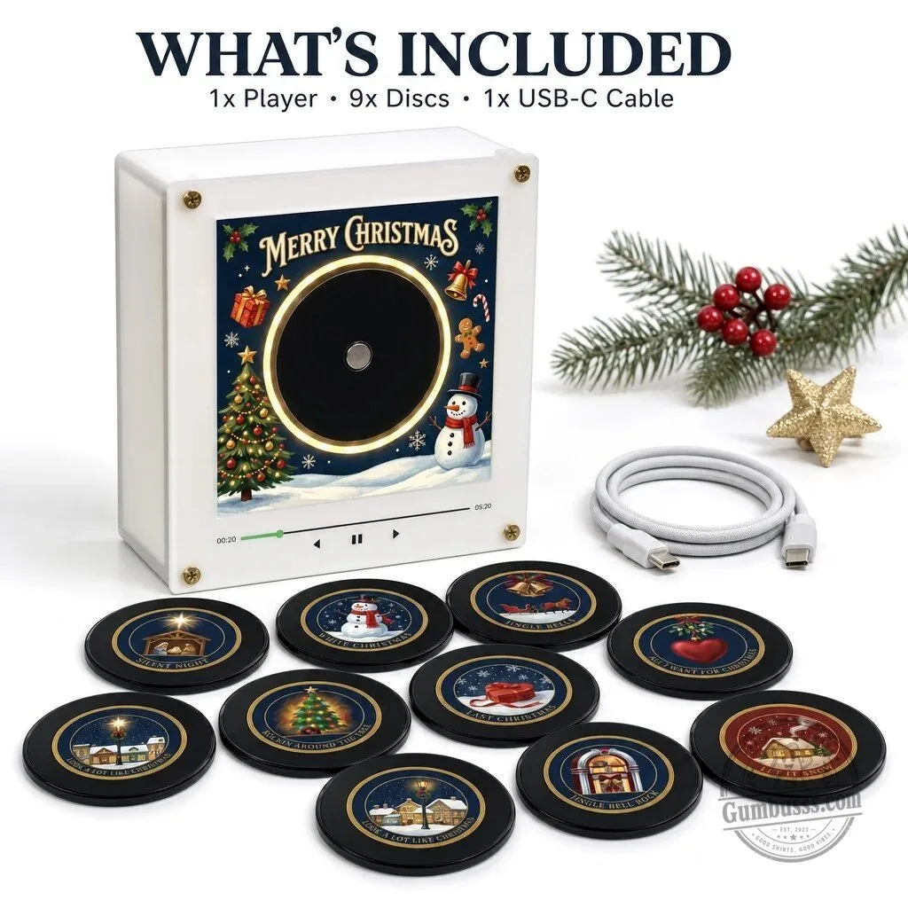 Christmas Music Player Refrigerator Magnet with Interchangeable Song Discs 6 Christmas Music Player Refrigerator Magnet with Interchangeable Song Discs