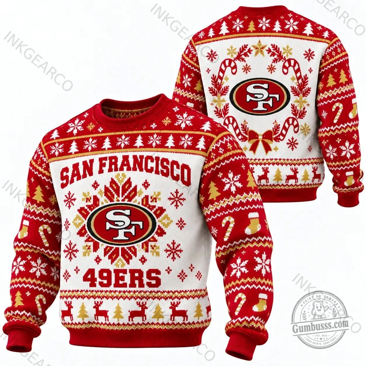 San Francisco 49ers Christmas Holiday Ugly Sweater Style Sweatshirt