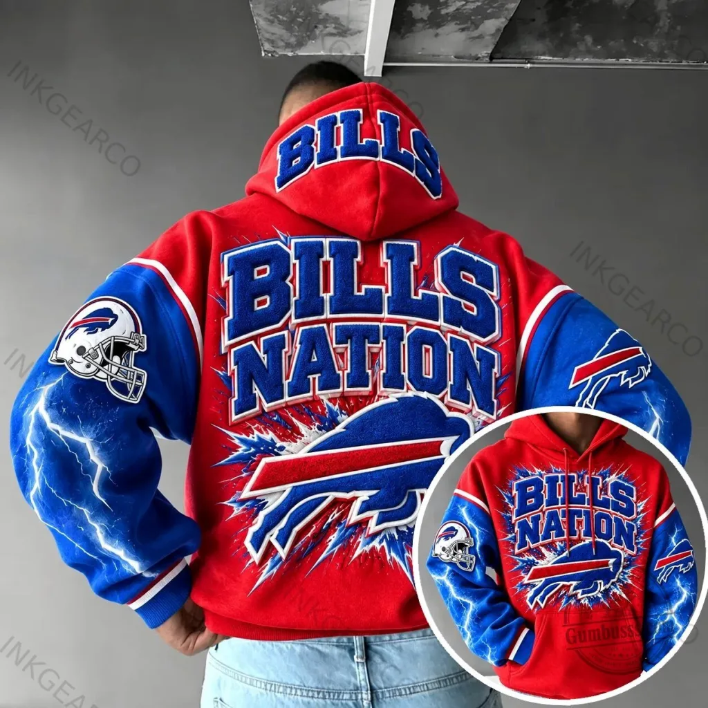 Buffalo Bills Nation Football Team Red and Blue Hoodie Buffalo Bills Nation Football Team Red and Blue Hoodie