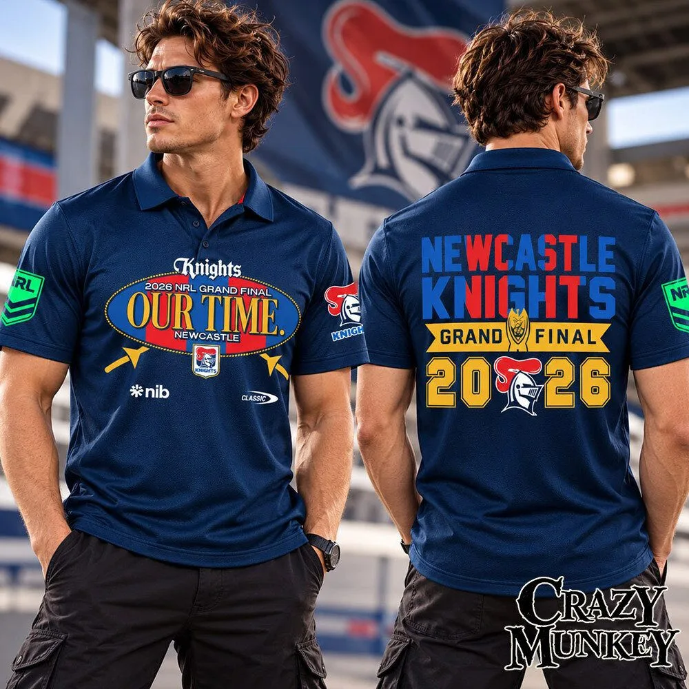 Newcastle Knights NRL Grand Final 2026 Our Time Polo Shirt | Apparel
