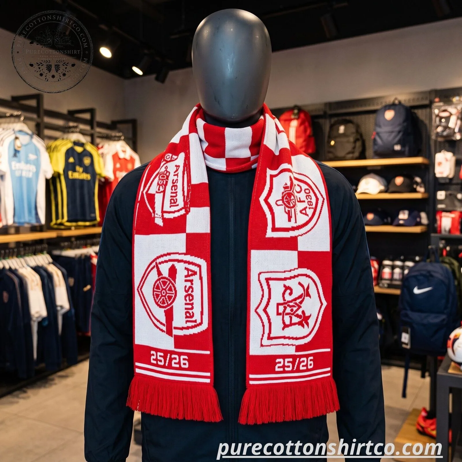 Arsenal FC Soccer Fan Scarf 25/26 4 Arsenal FC Soccer Fan Scarf 25/26