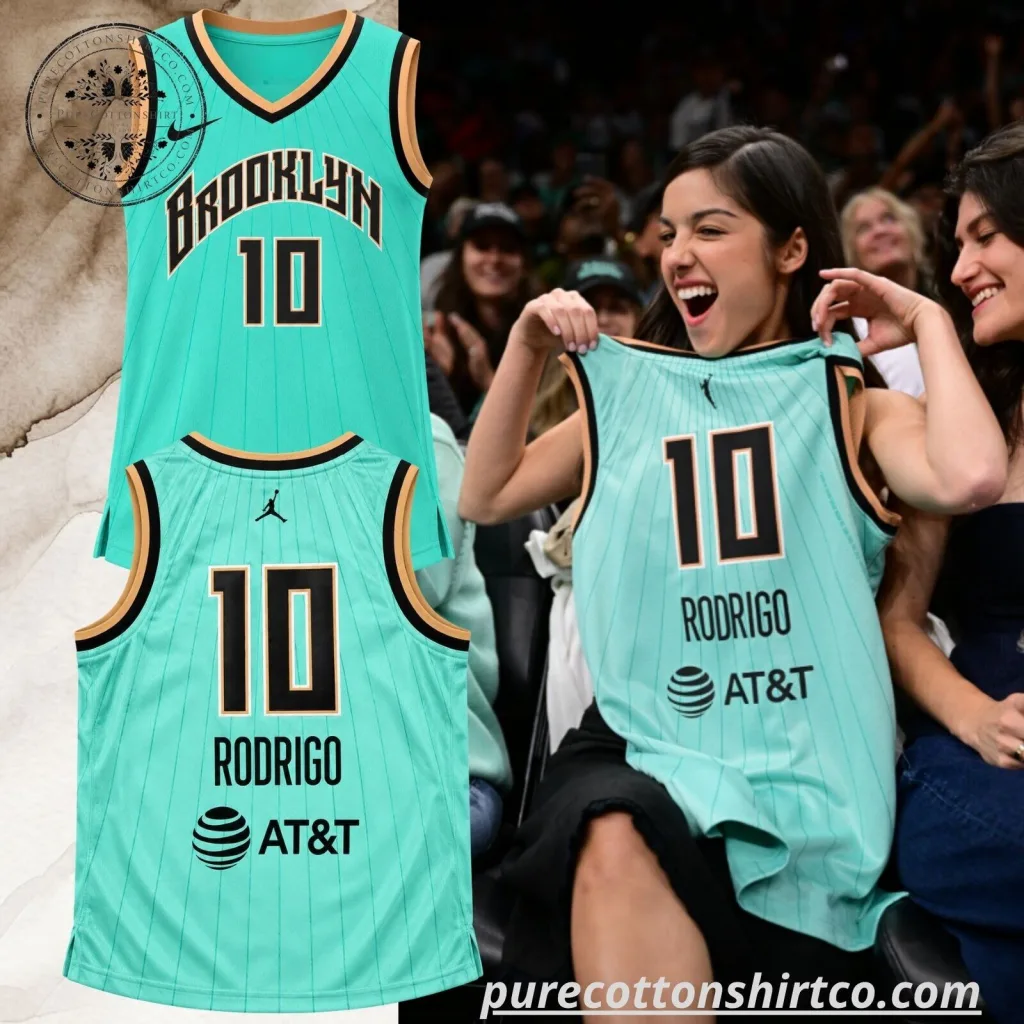Olivia Rodrigo New York Liberty Teal V-neck Basketball Jersey Olivia Rodrigo New York Liberty Teal V-neck Basketball Jersey
