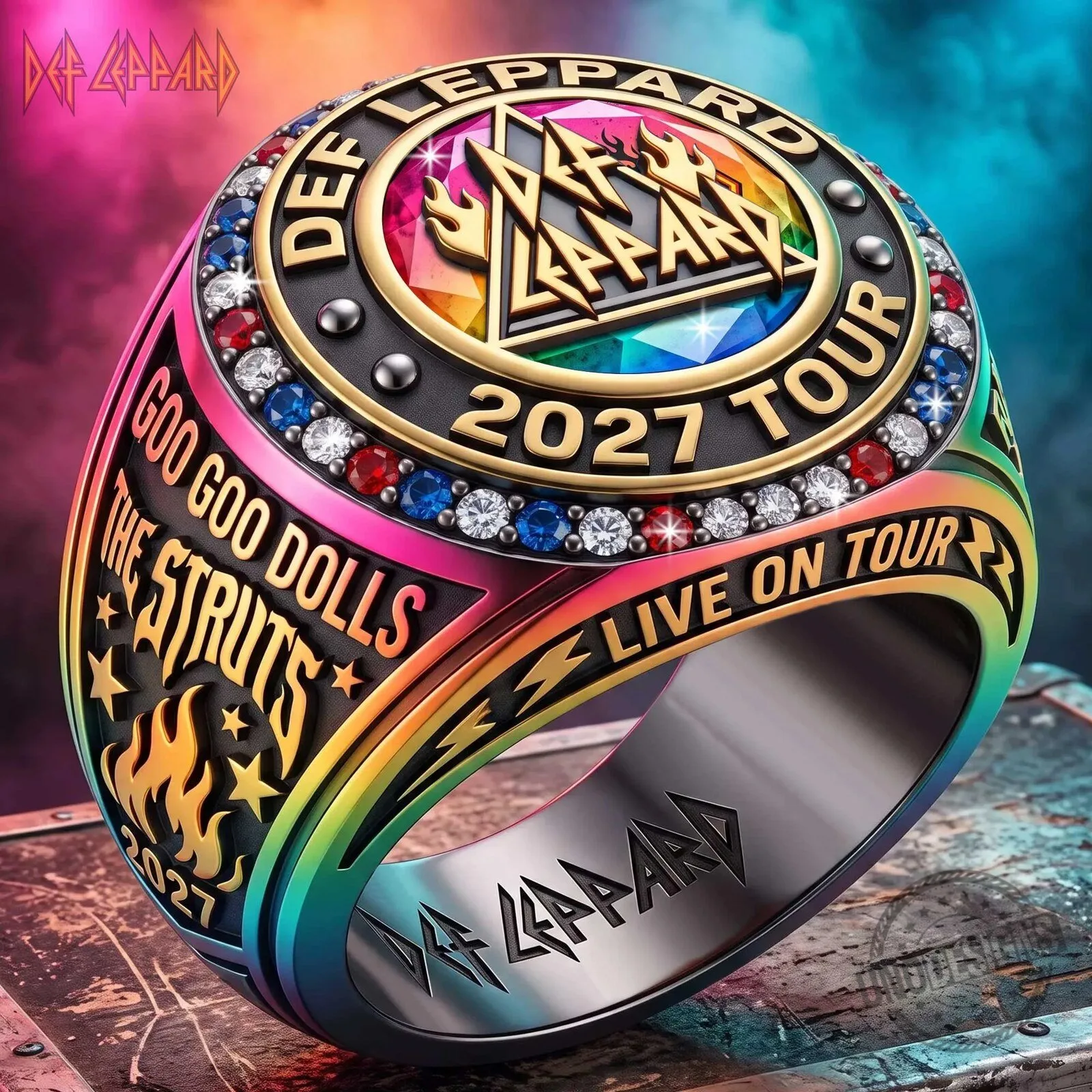Def Leppard Goo Goo Dolls The Struts 2027 Live On Tour Commemorative Ring
