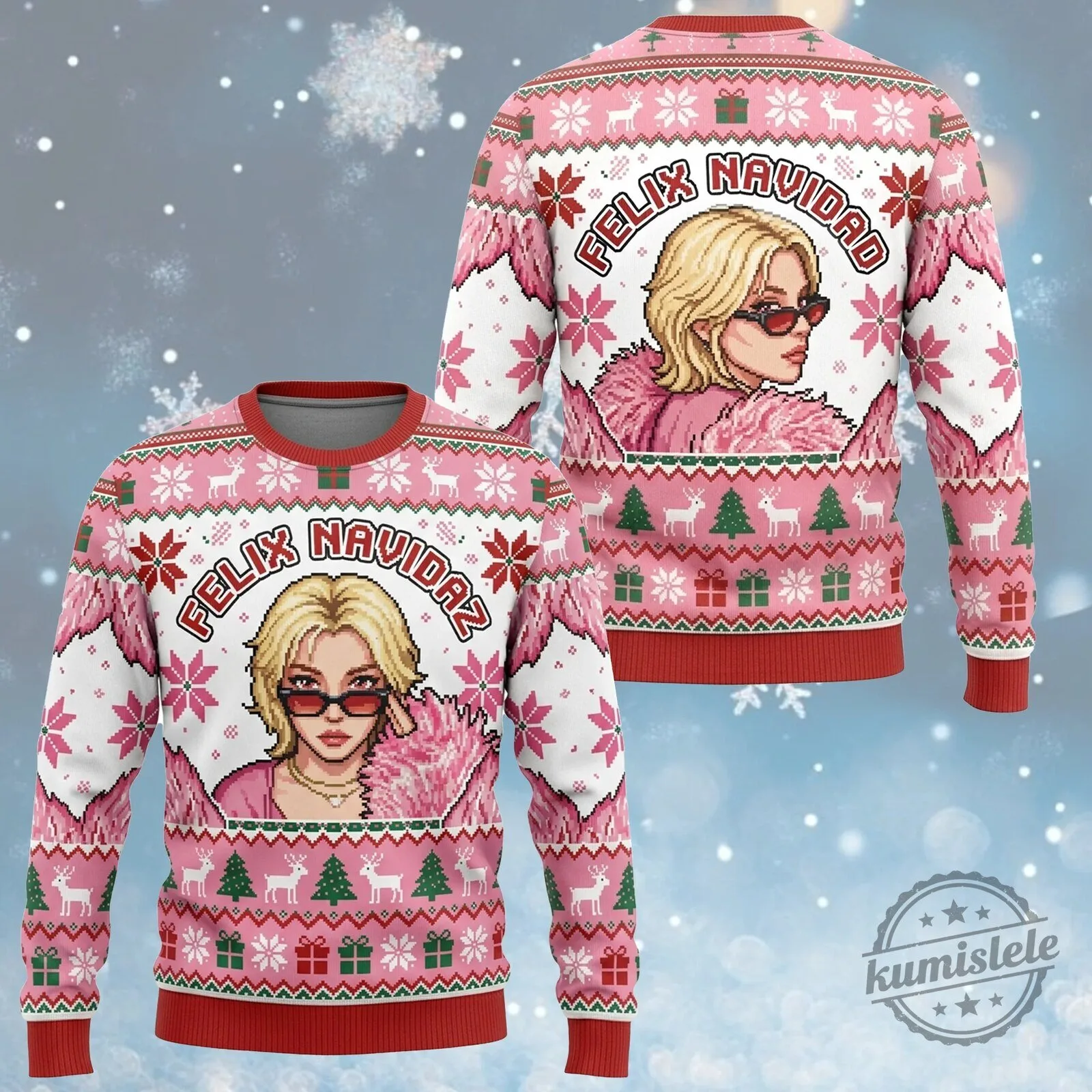 Felix Navidad Ugly Christmas Sweater for Women, Funny Holiday Party Sweatshirt