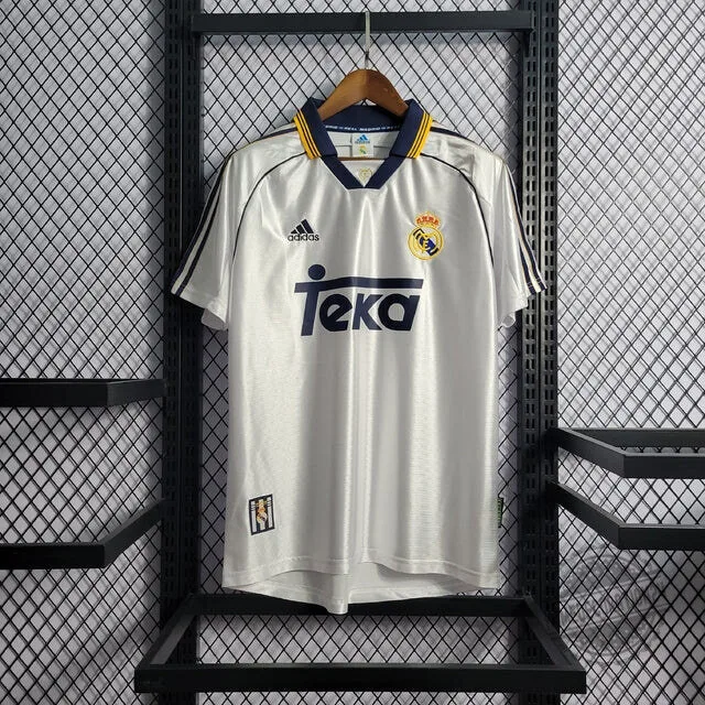 Real Madrid 1998-1999 Home Retro White Football Jersey
