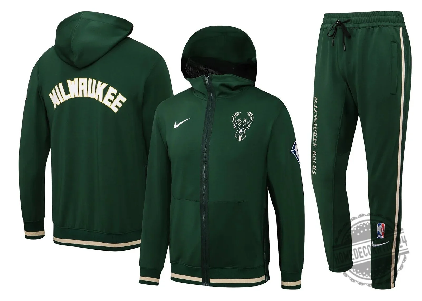 Milwaukee Bucks NBA Team Logo Full-Zip Hoodie