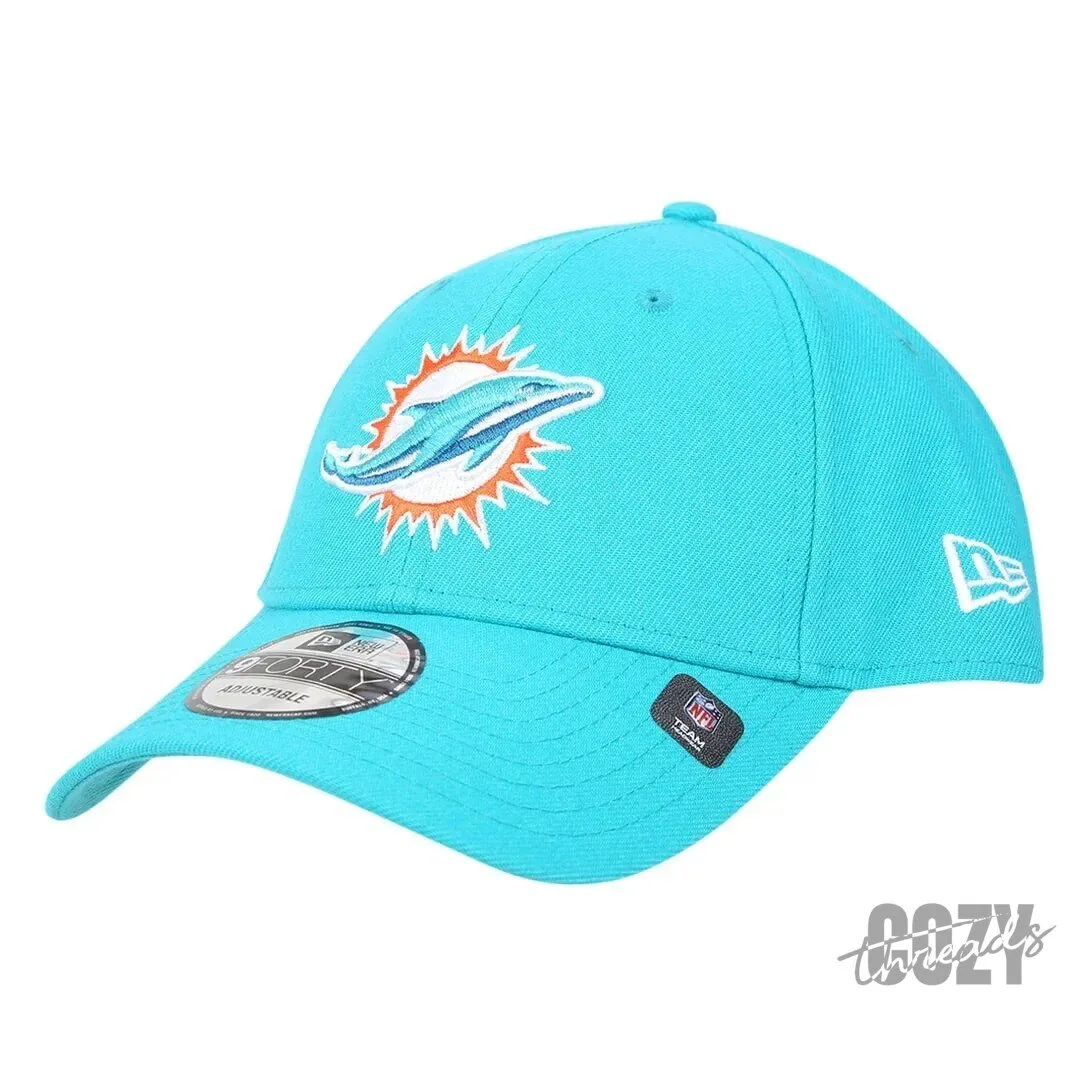 Miami Dolphins NFL Football Team Logo Aqua Blue Adjustable Cap Hat