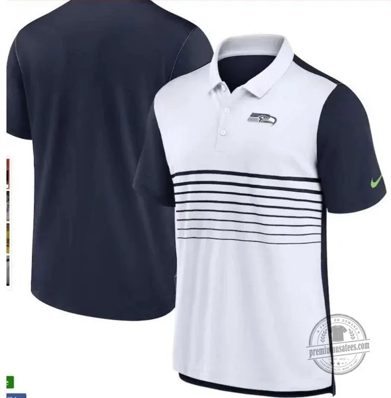 Seattle Seahawks Nike White Sideline Victory Performance Polo Shirt