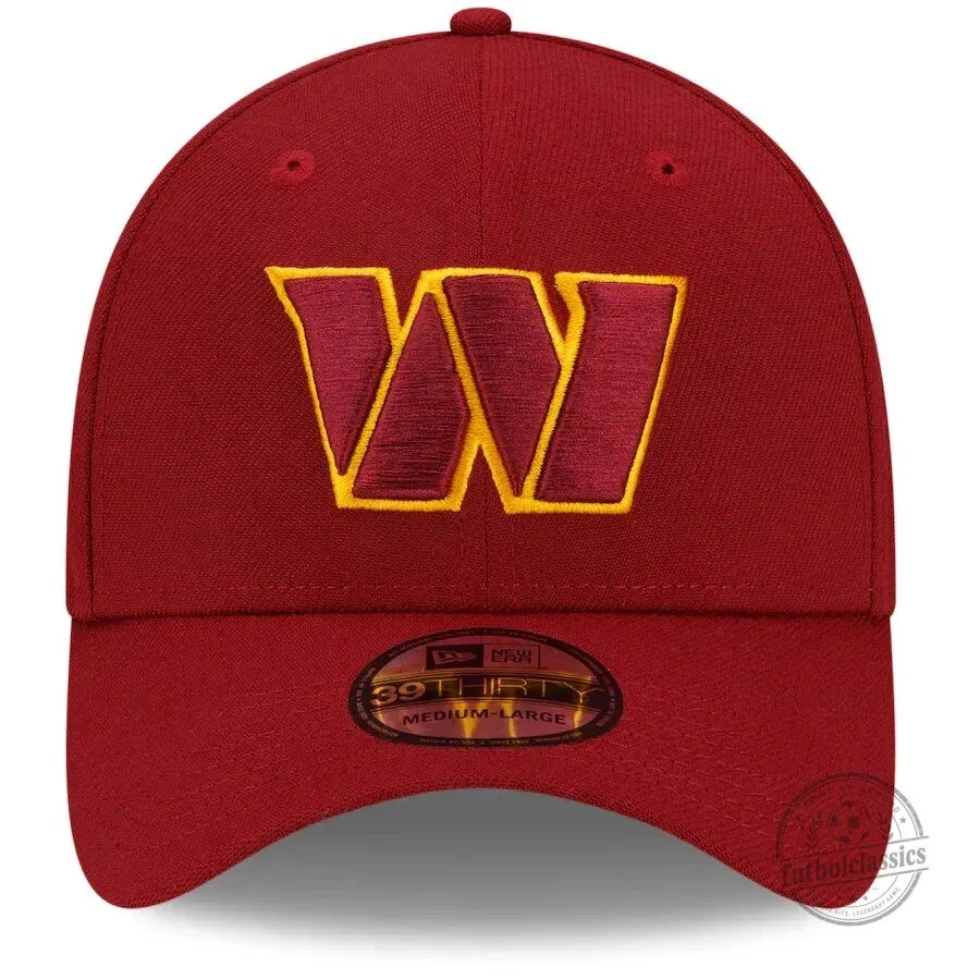 Washington Commanders Football Team Logo Embroidered Red Fitted Cap Hat