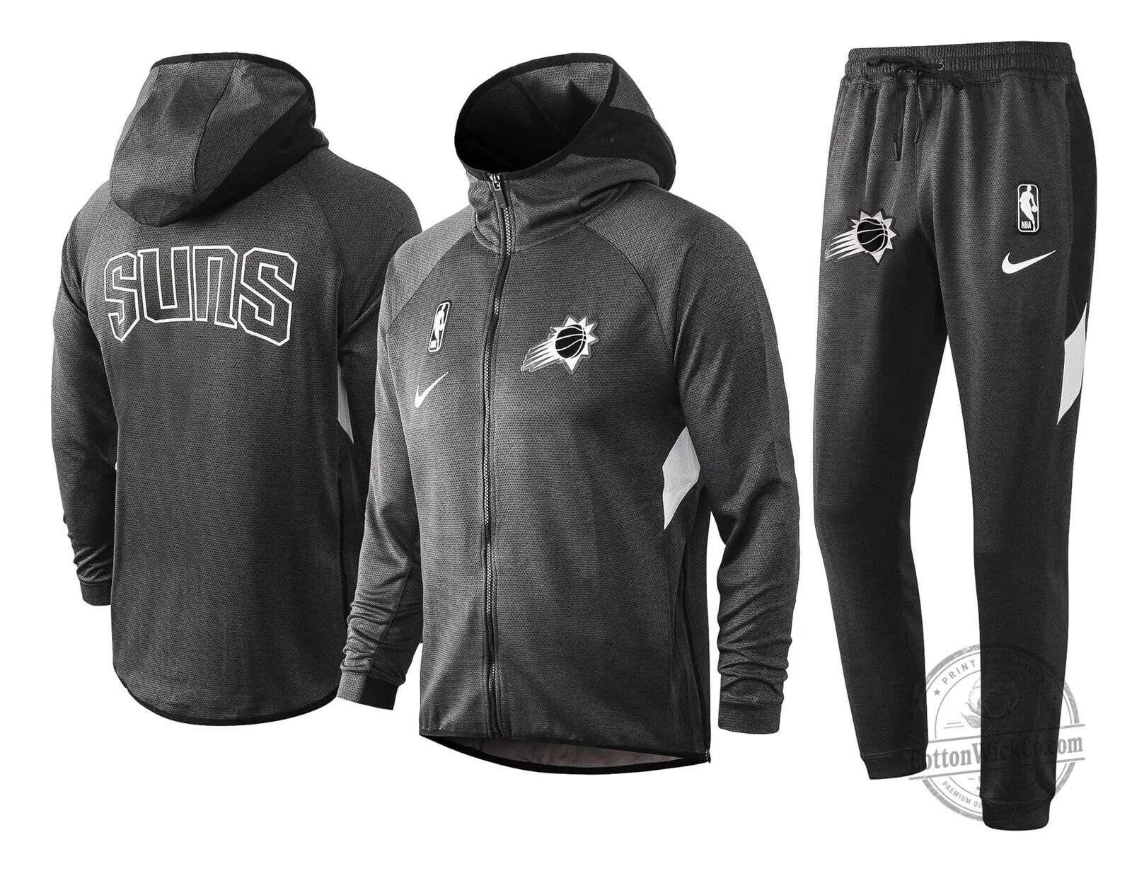 Phoenix Suns NBA Therma Flex Black Training Hoodie and Joggers Set