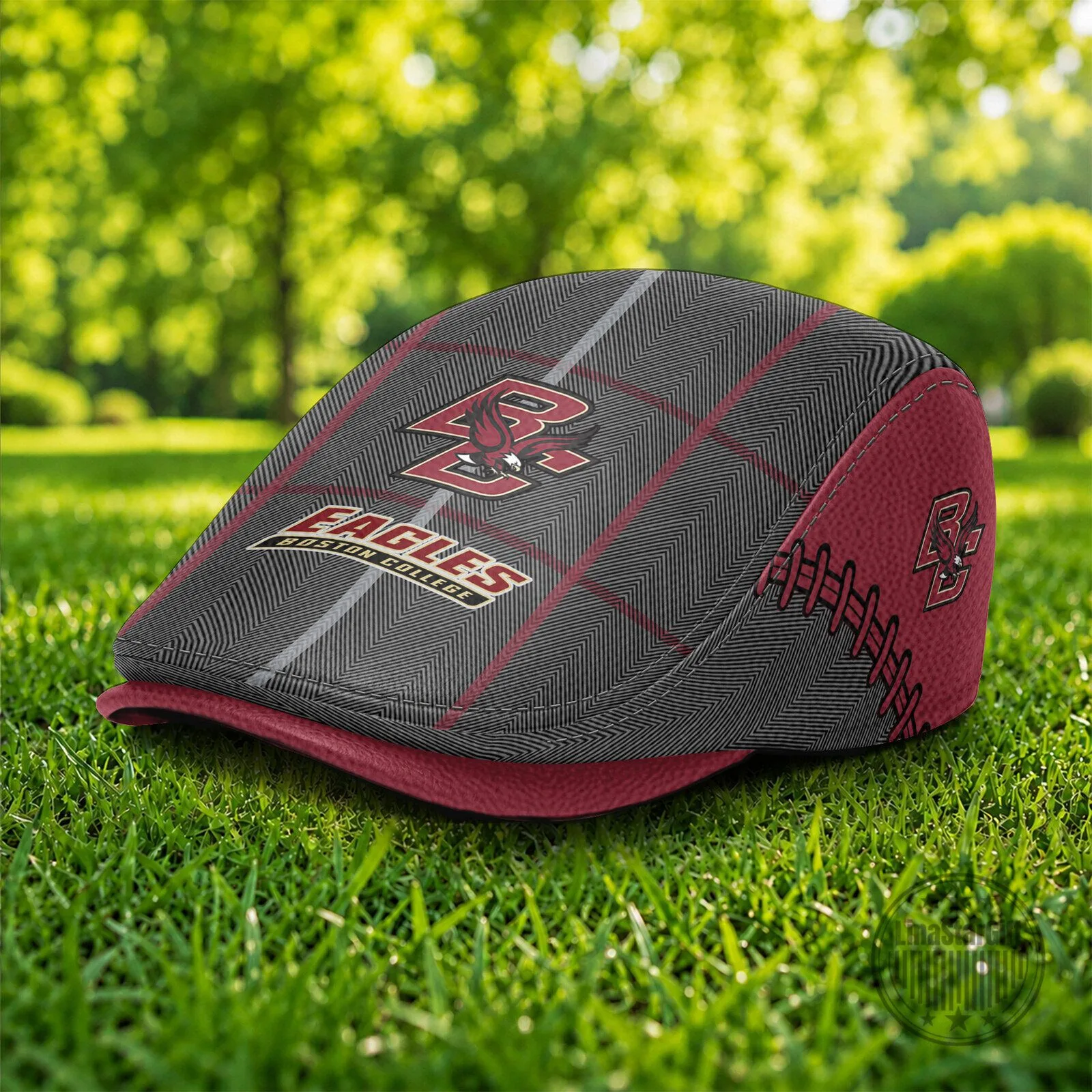 Boston College Eagles NCAA Plaid Flat Cap, Golf Ivy Driving Hat 4 Boston College Eagles NCAA Plaid Flat Cap, Golf Ivy Driving Hat