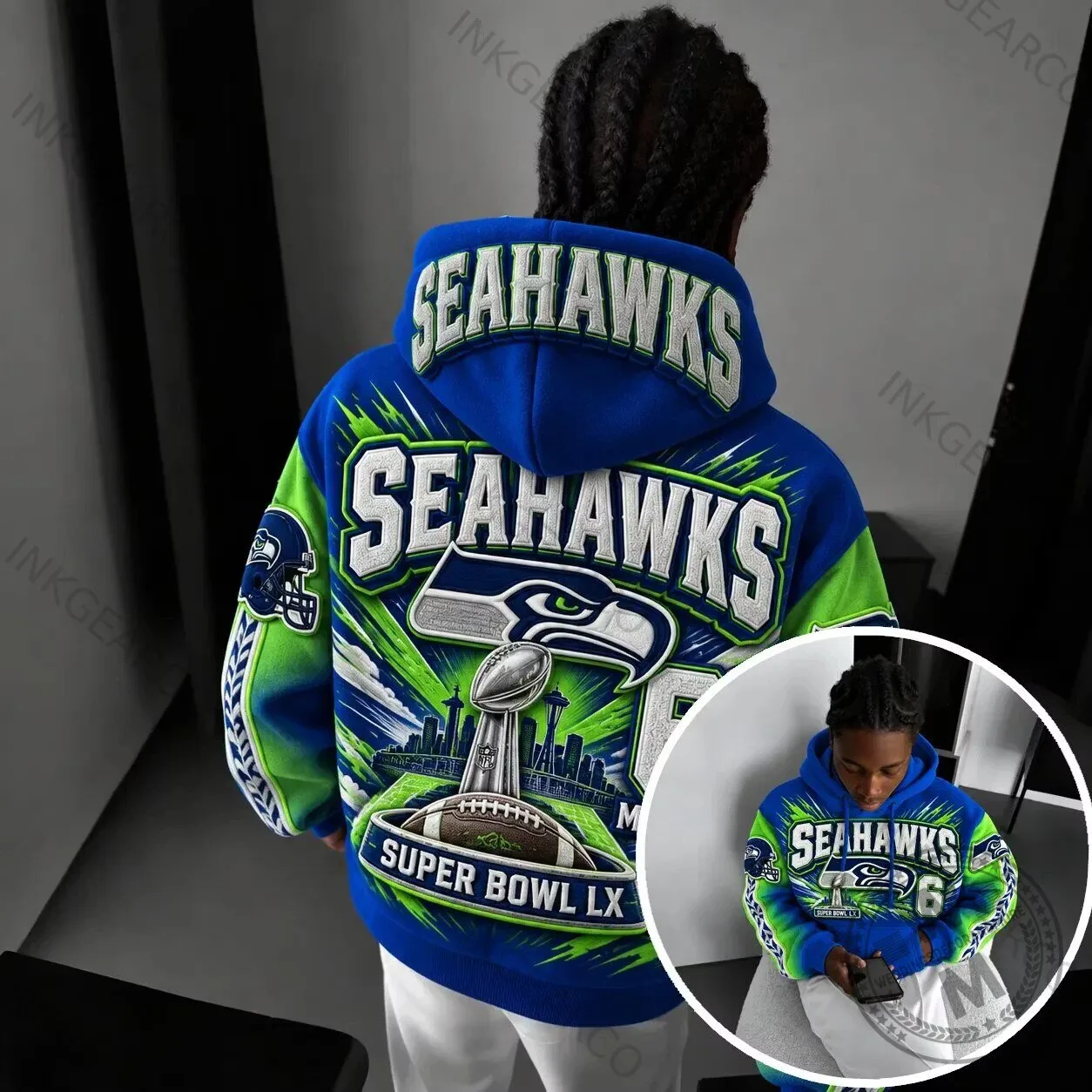 Seattle Seahawks Super Bowl LX Commemorative Hoodie 1 Seattle Seahawks Super Bowl LX Commemorative Hoodie