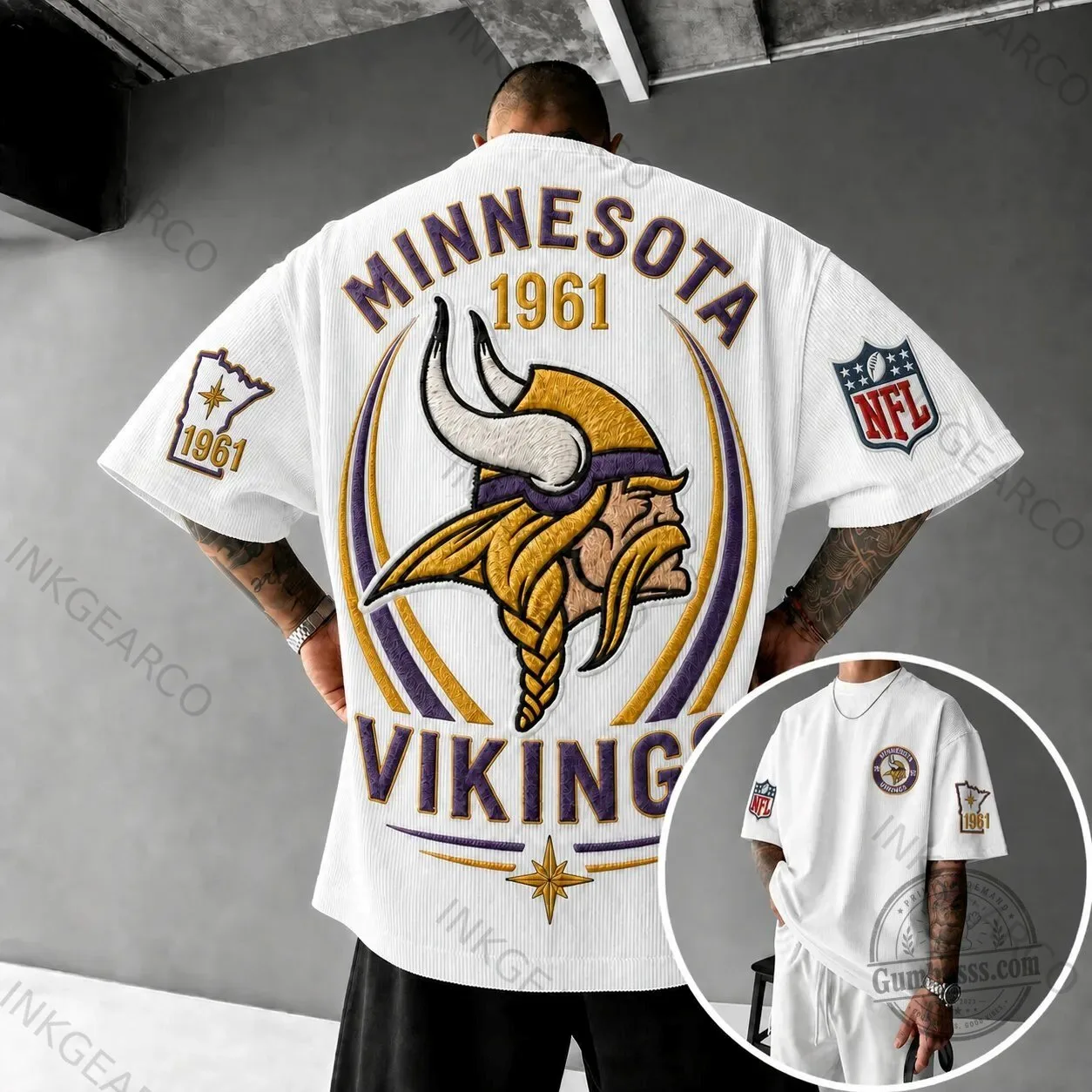 Minnesota Vikings 1961 NFL Football Team White T-Shirt 1 Minnesota Vikings 1961 NFL Football Team White T-Shirt