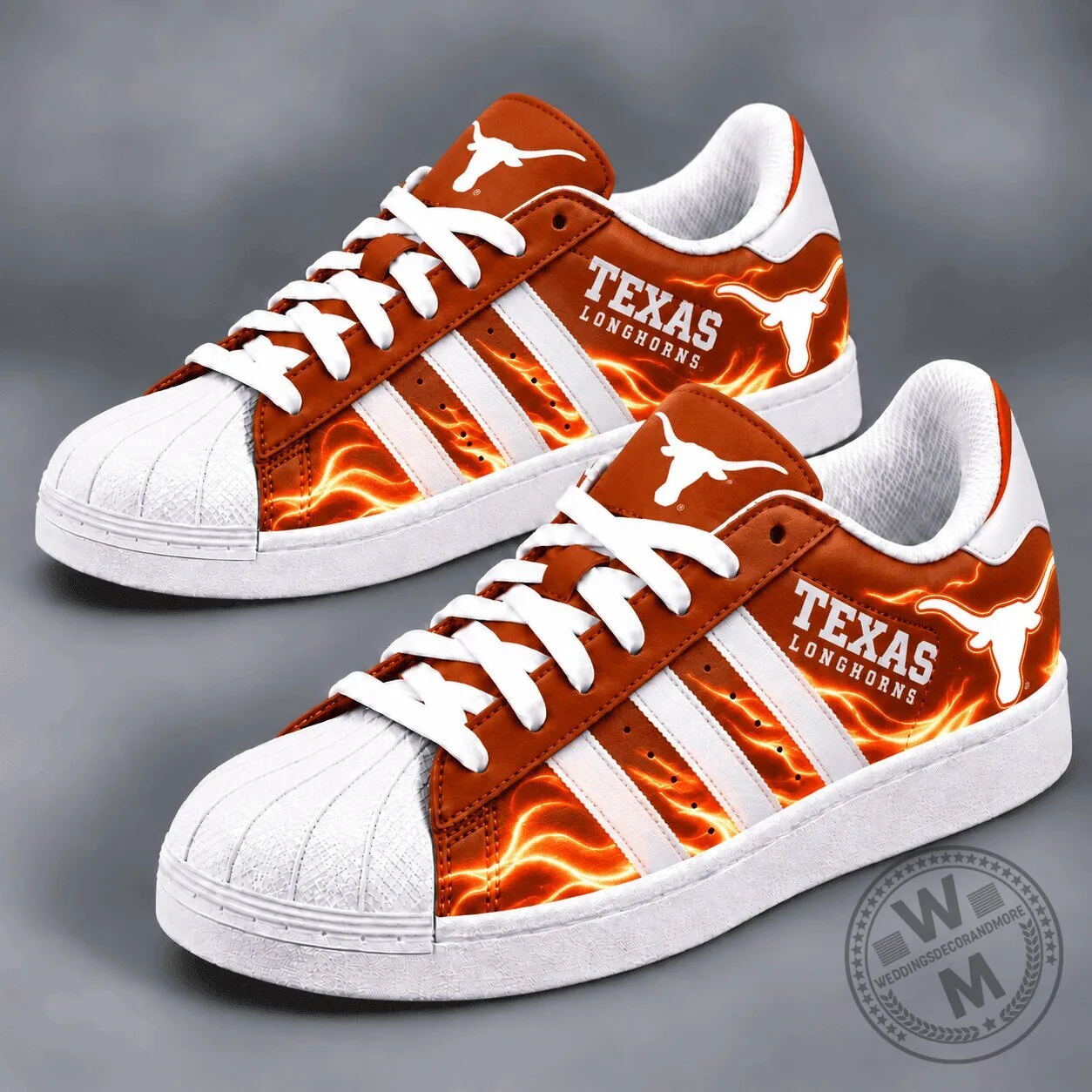 Texas Longhorns Scarlet Thunder Superstar Shoes 1 Texas Longhorns Scarlet Thunder Superstar Shoes