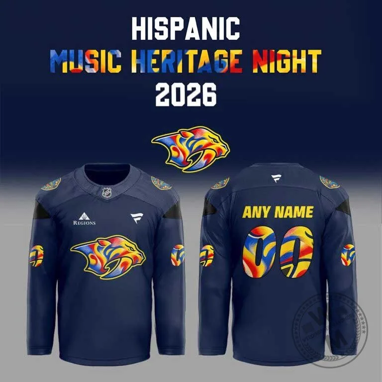 Nashville Predators Hispanic Music Heritage Night 2026 Personalized Hockey Jersey