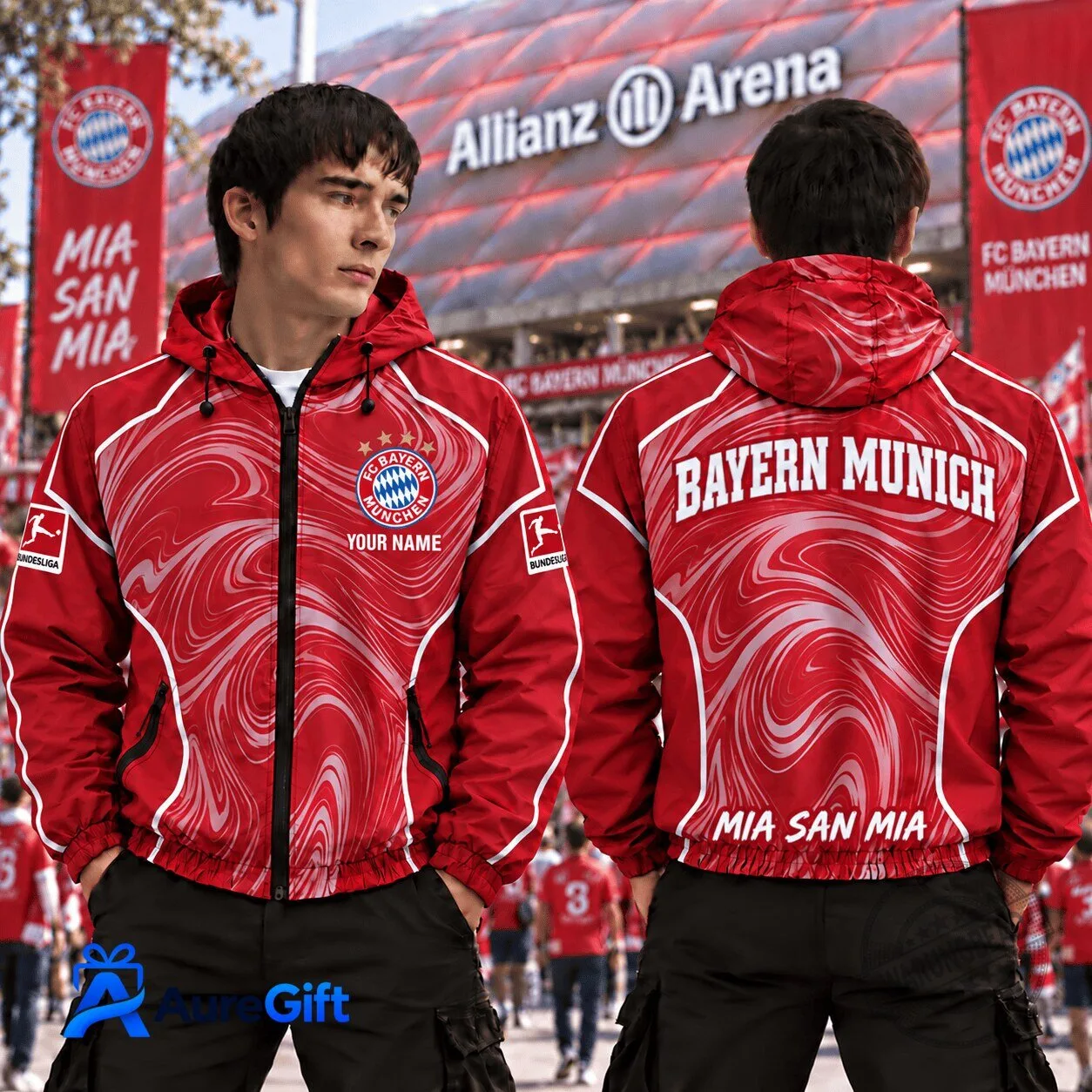 Bayern Munich Bundesliga Personalized Name Windbreaker Jacket