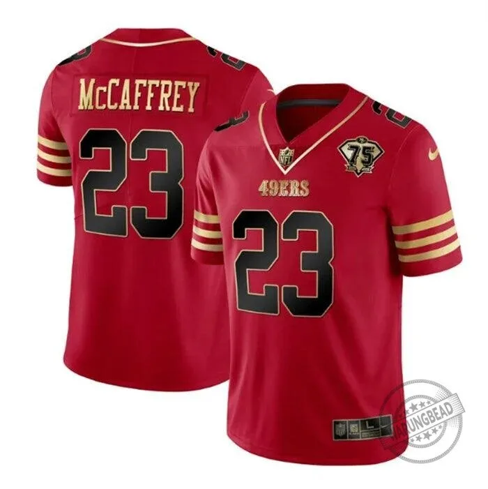 Christian McCaffrey San Francisco 49ers 75th Anniversary Red Football Jersey