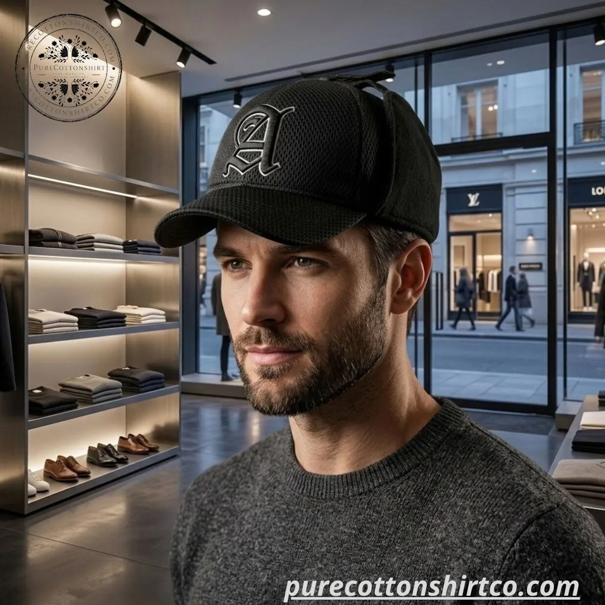 BTS V Aries Airtex Trapper logo Mesh-Panel Cap 7 BTS V Aries Airtex Trapper logo Mesh-Panel Cap