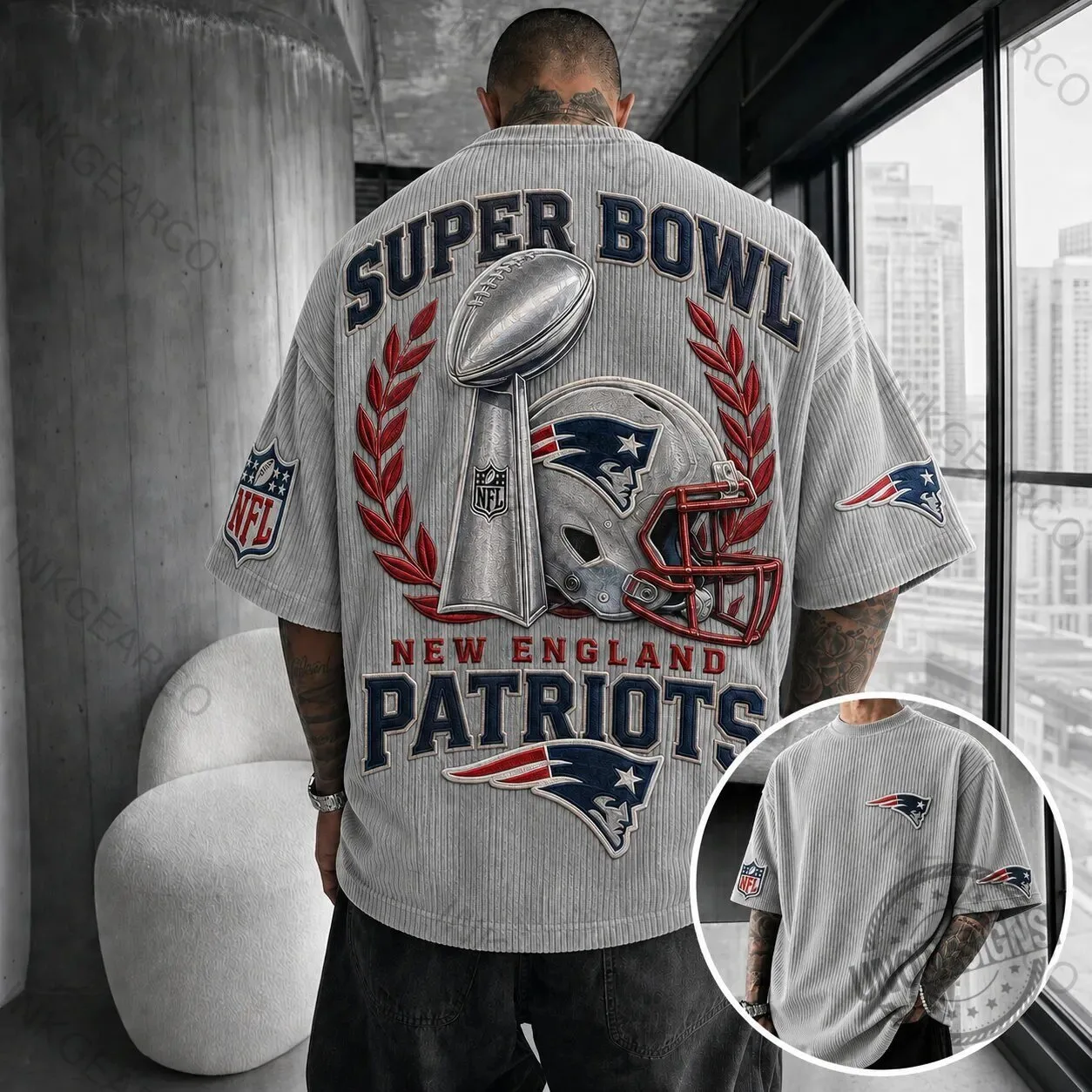 New England Patriots Super Bowl Football T-Shirt