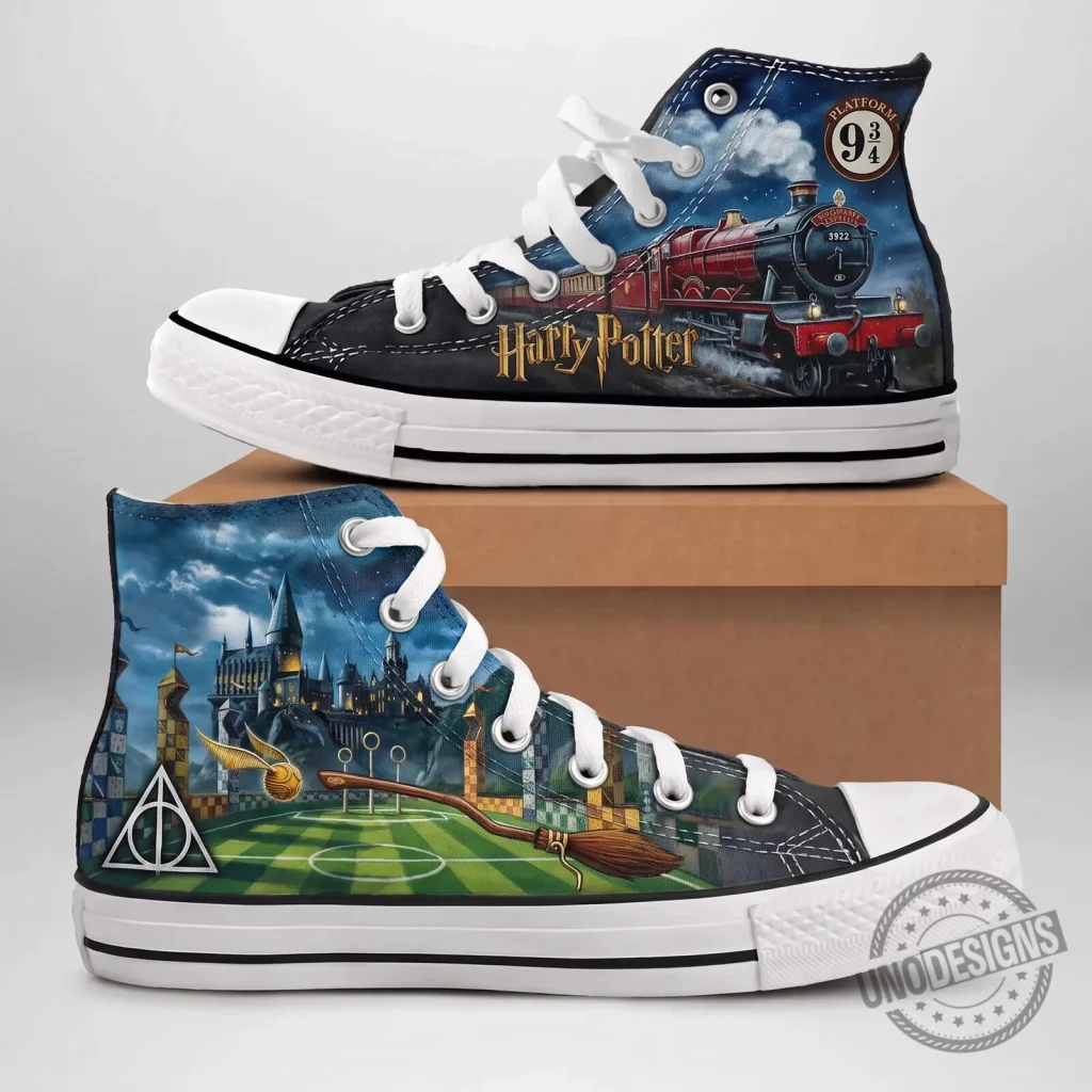 Harry Potter Hogwarts Express Platform 9 34 High-Top Canvas Shoes Harry Potter Hogwarts Express Platform 9 3/4 High-Top Canvas Shoes