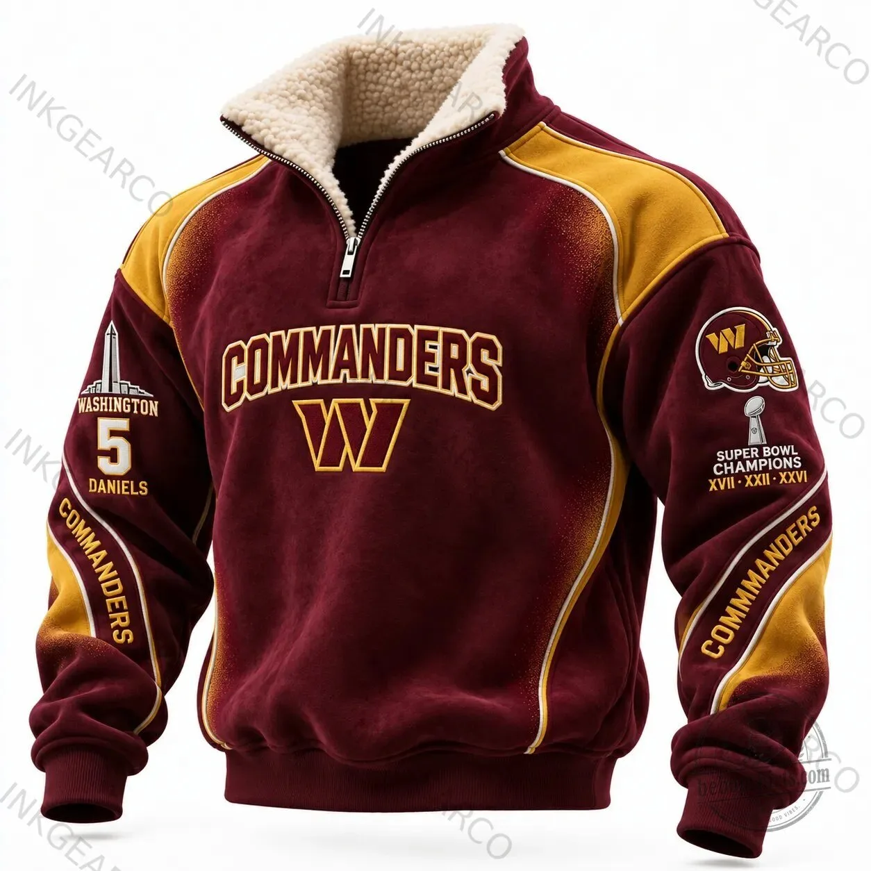 Washington Commanders Super Bowl Champions Quarter-Zip Fleece Sweatshirt 1 Washington Commanders Super Bowl Champions Quarter-Zip Fleece Sweatshirt