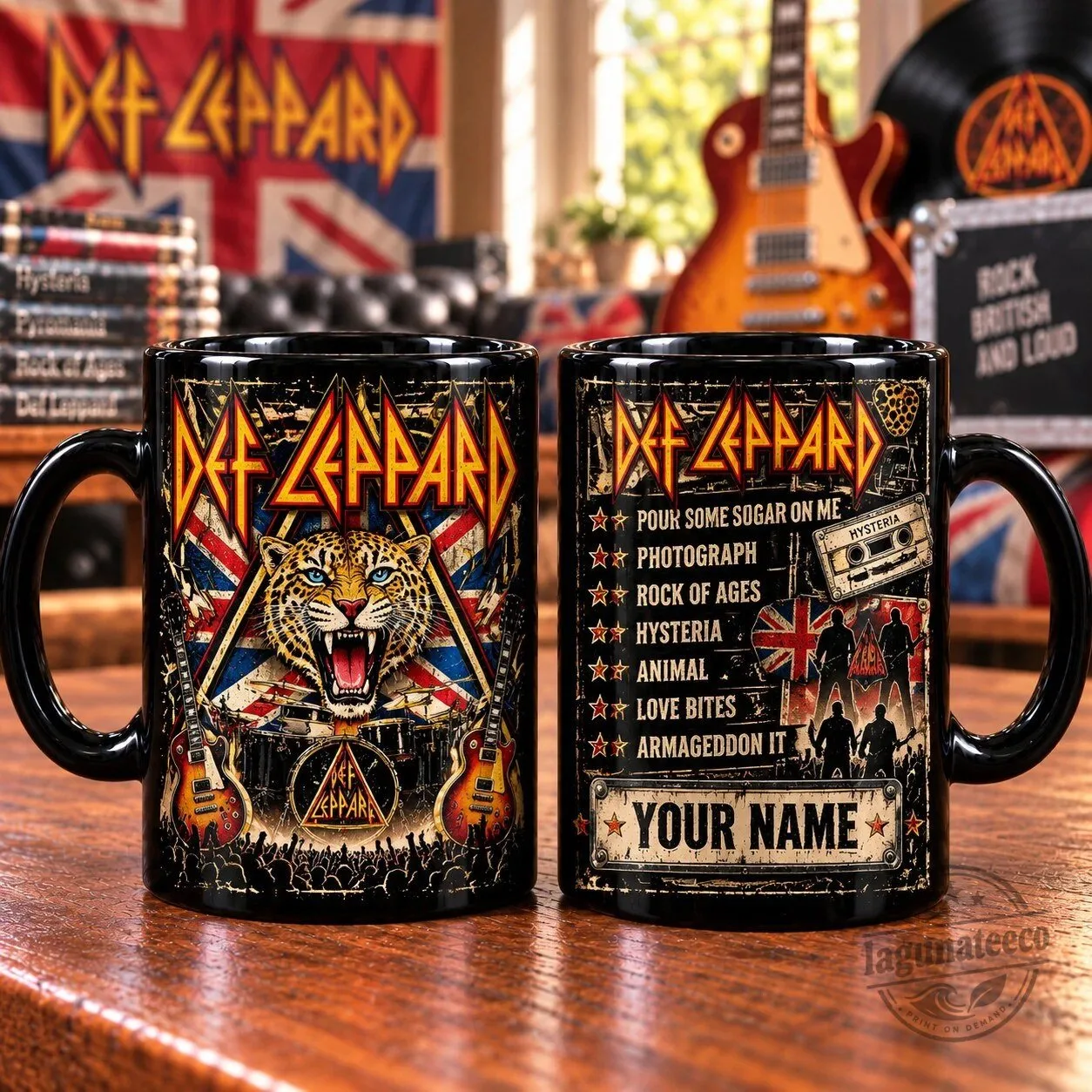 Def Leppard Hysteria Album Art Personalized Rock Band Music Mug