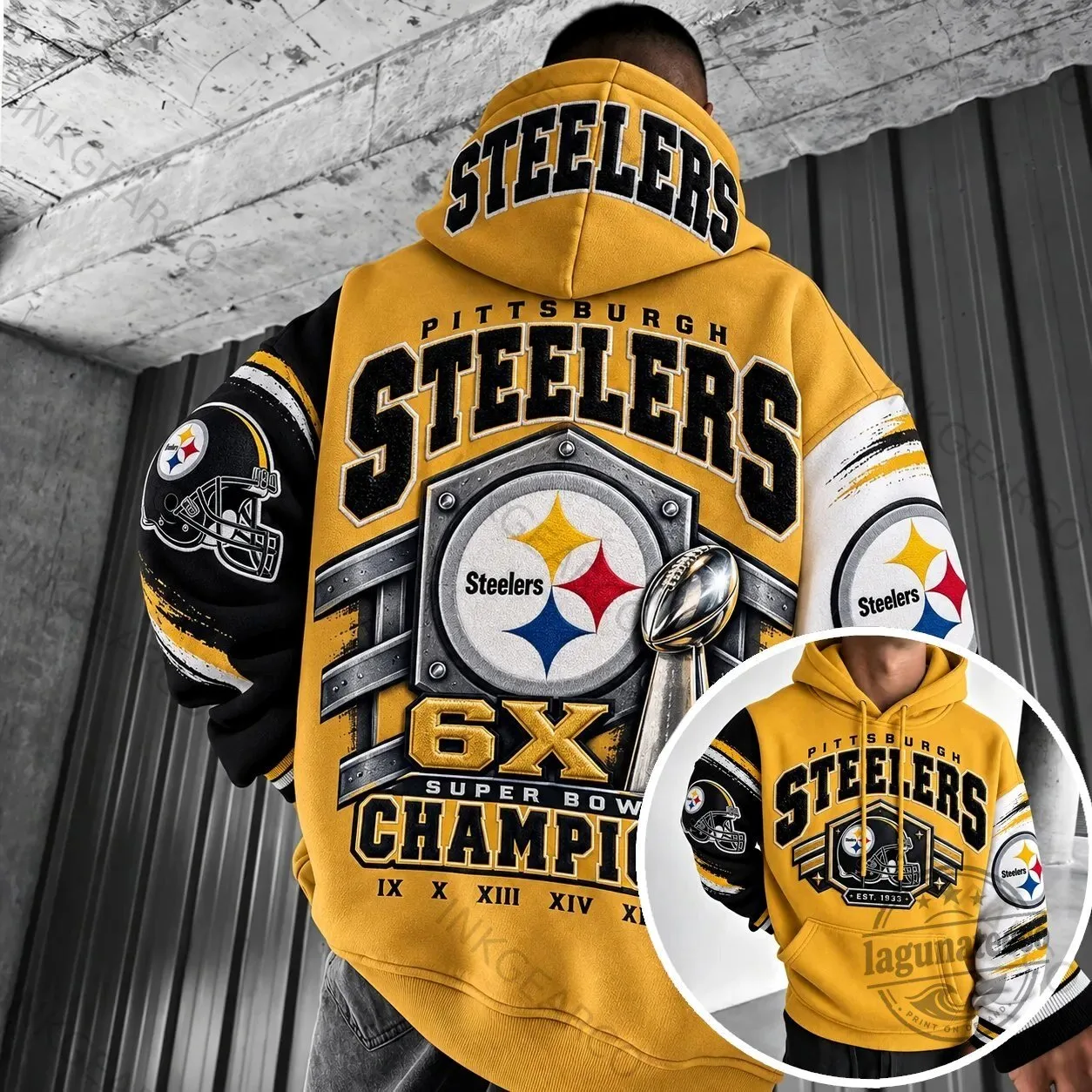 Hoodie Celebrating Pittsburgh Steelers Super Bowl Championship Football