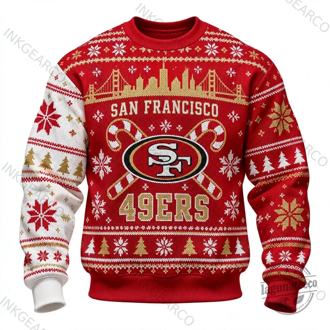 San Francisco 49ers Ugly Christmas Sweater Holiday Crewneck Sweatshirt