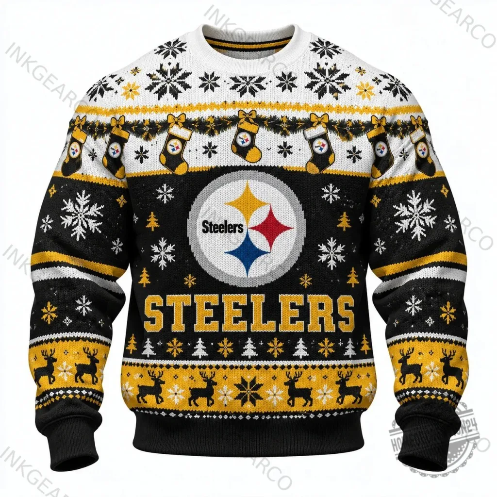 Pittsburgh Steelers NFL Ugly Christmas Sweater Holiday Sweatshirt 6 Pittsburgh Steelers NFL Ugly Christmas Sweater Holiday Sweatshirt