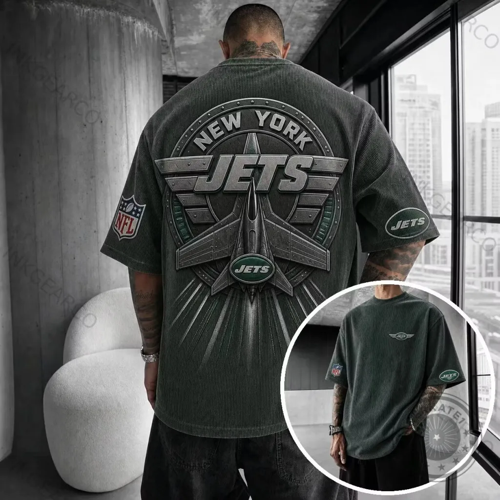 New York Jets NFL Football Team Logo Oversized T-Shirt New York Jets NFL Football Team Logo Oversized T-Shirt
