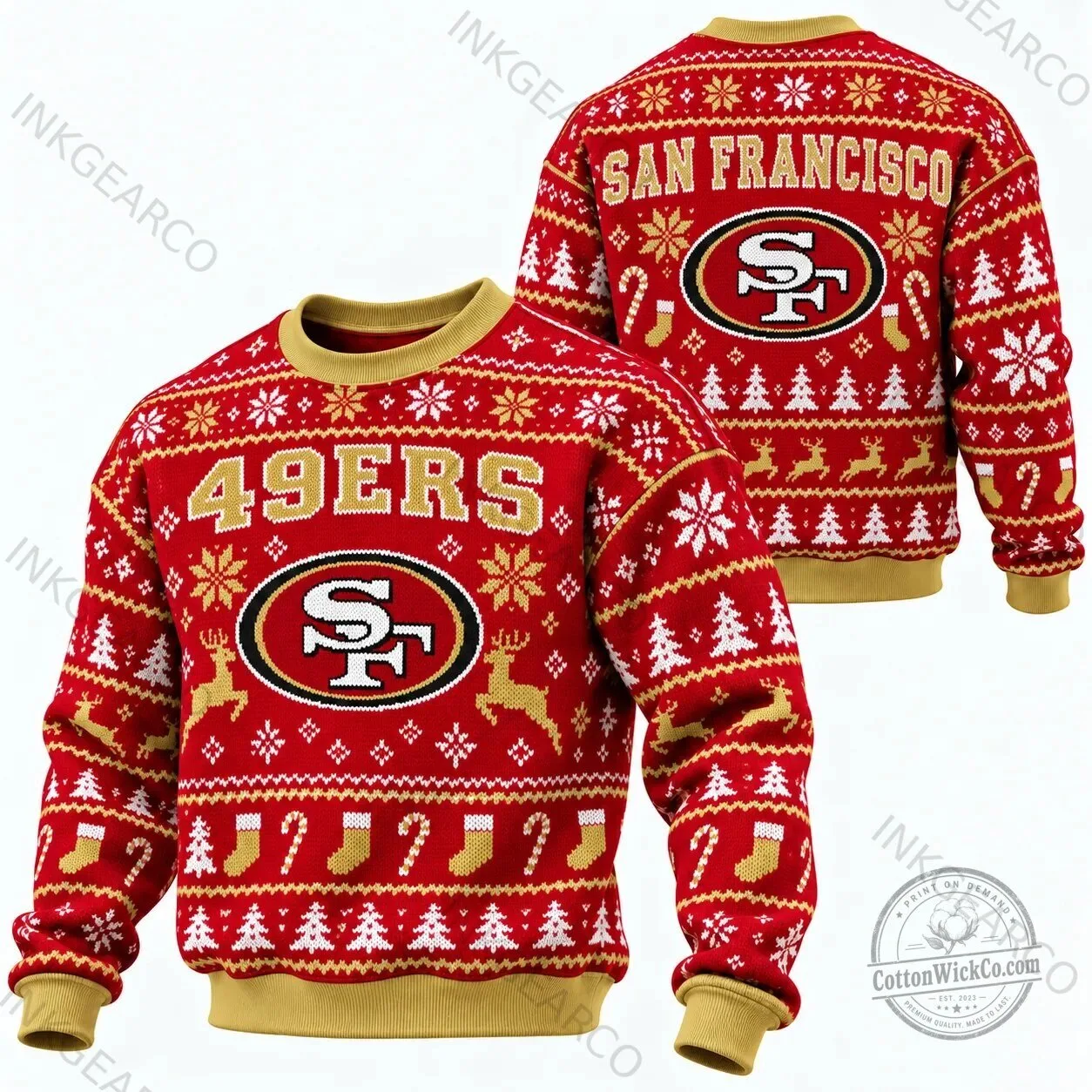San Francisco 49ers Ugly Christmas Sweater NFL Football Team Sweatshirt