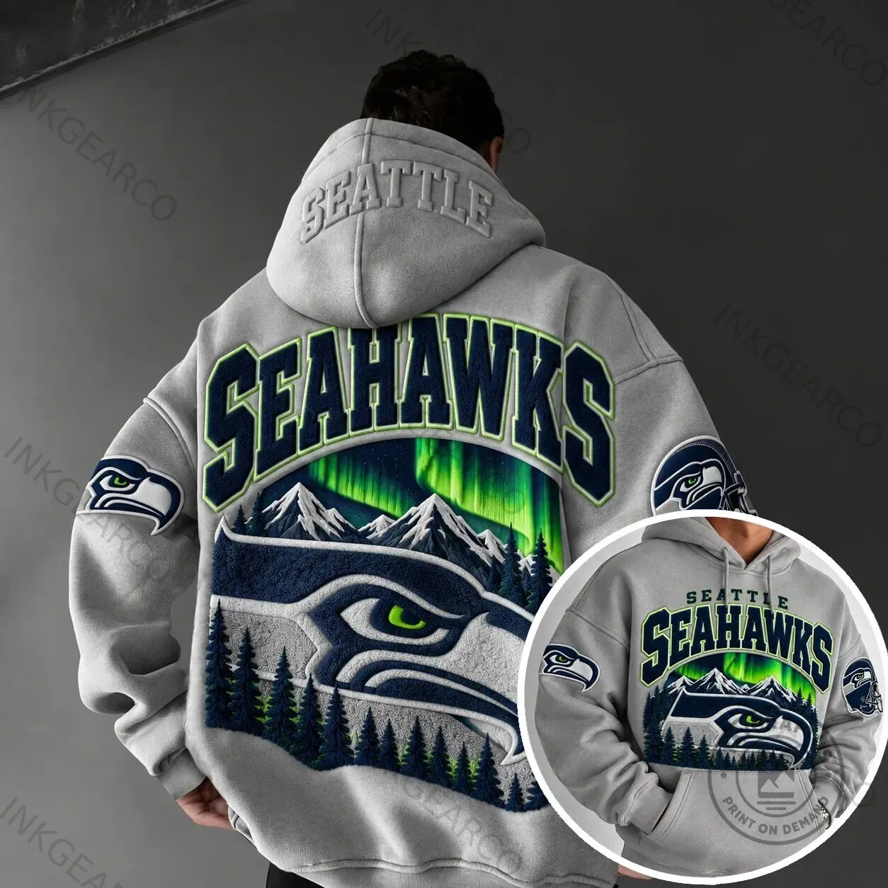 Seattle Seahawks Northern Lights Graphic Pullover Hoodie 1 Seattle Seahawks Northern Lights Graphic Pullover Hoodie