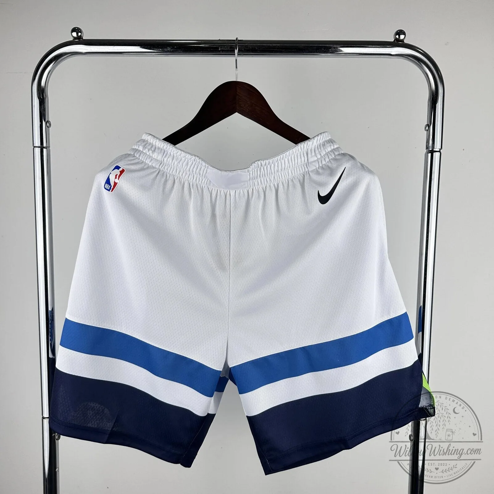 Minnesota Timberwolves Association Edition White and Blue Basketball Shorts