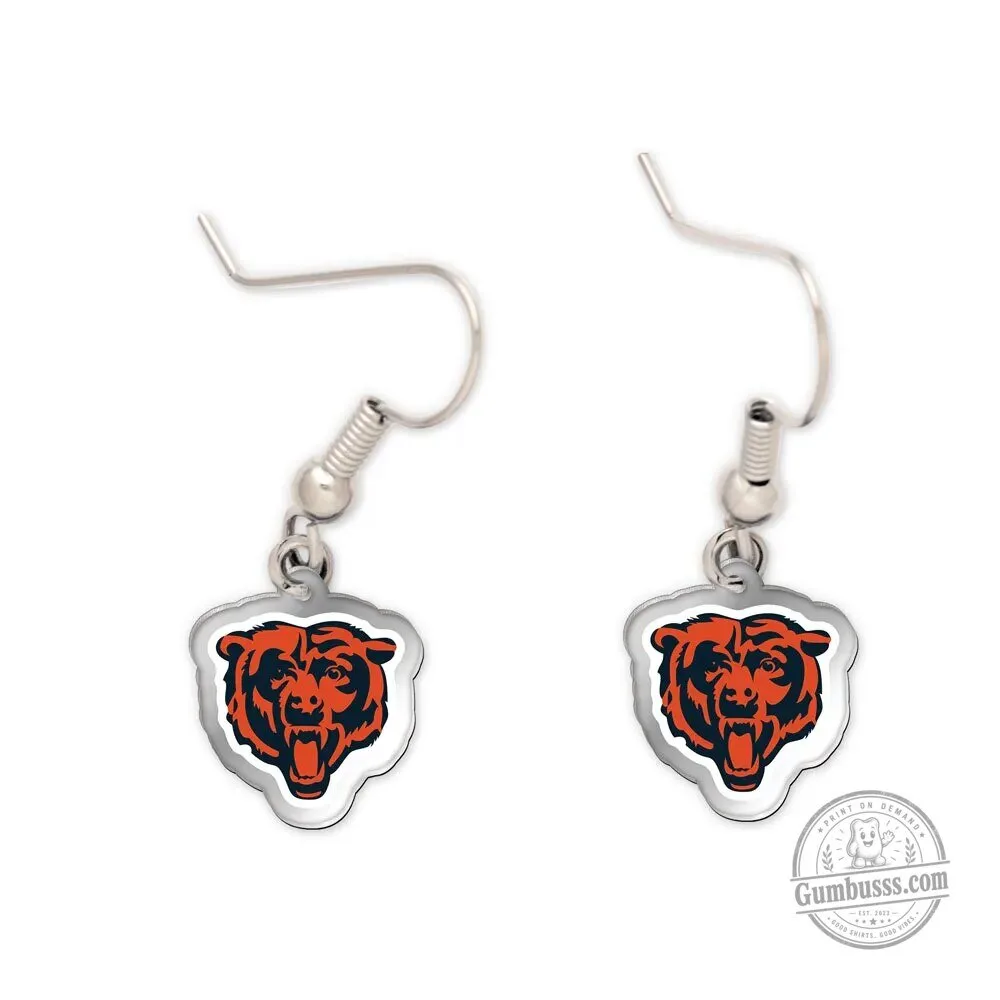 Chicago Bears Bear Head Logo Acrylic Dangle Earrings