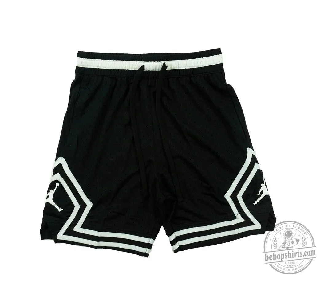 Michael Jordan Jumpman Diamond Basketball Shorts Black and White 1 Michael Jordan Jumpman Diamond Basketball Shorts Black and White