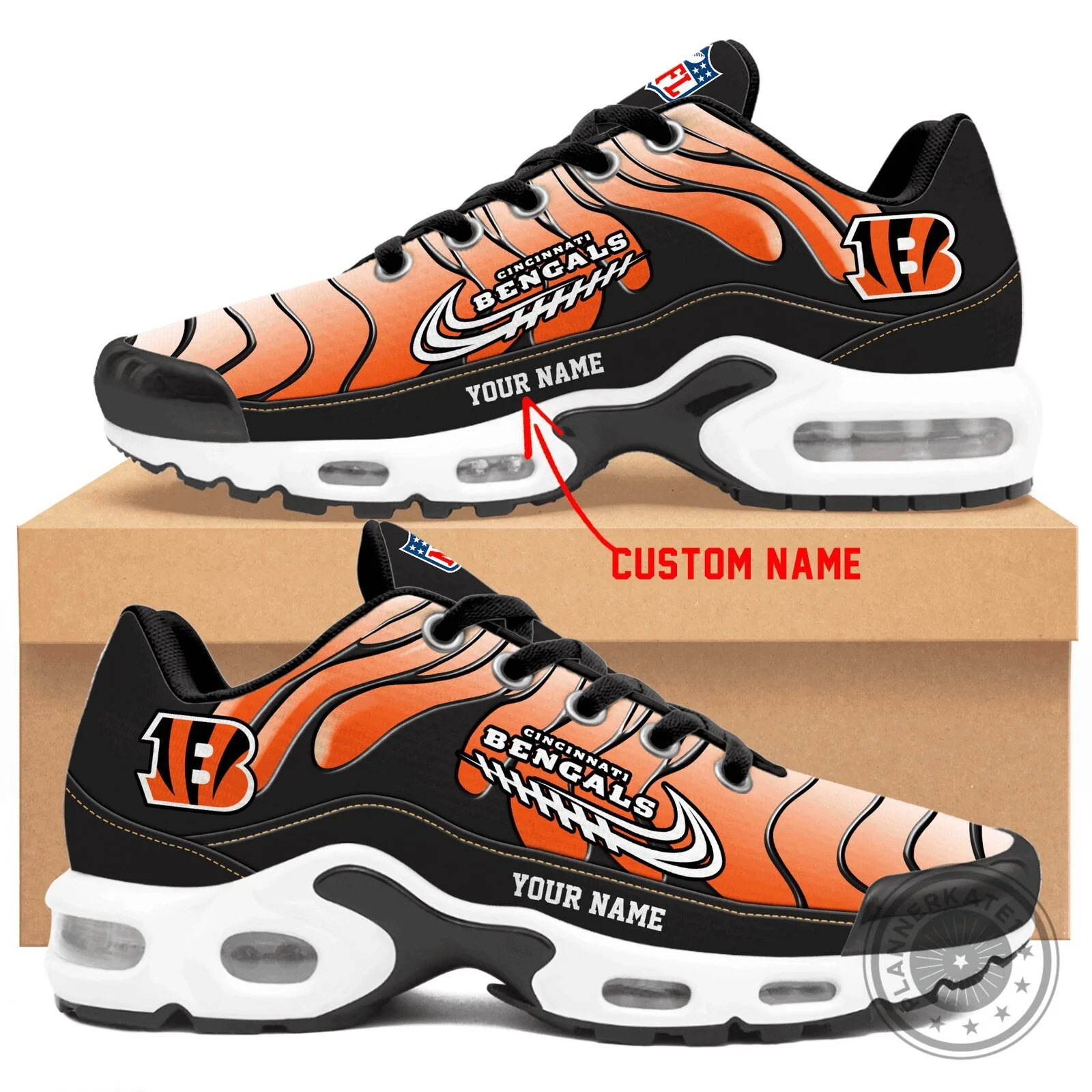 Cincinnati Bengals Personalized Air Max Shoes Custom Name Football Team Sneakers