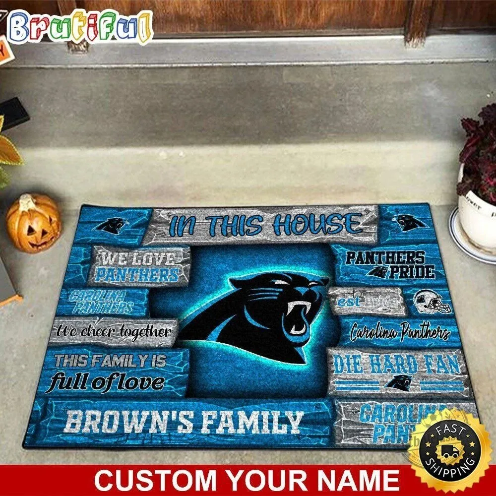 Carolina Panthers Football Team In This House Family Die Hard Fan Doormat