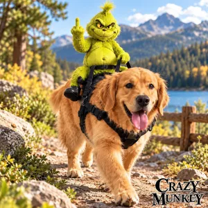 Grinch Rider Funny Christmas Dog Cat Costume Harness | Accessories