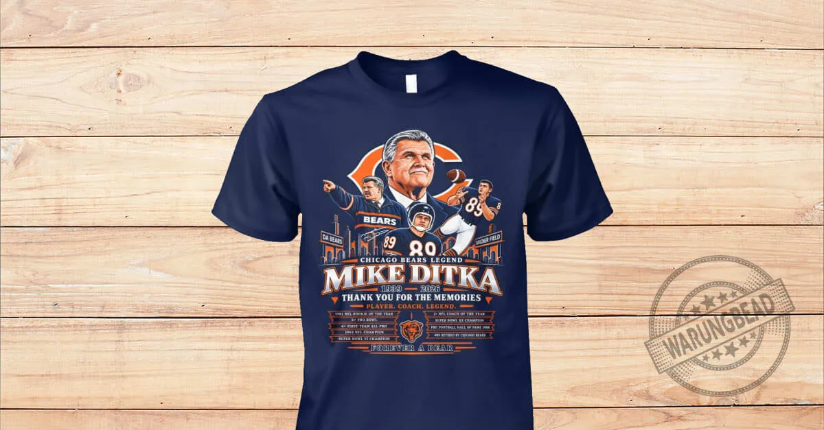 Mike Ditka Chicago Bears Legend Thank You For The Memories Football T-Shirt