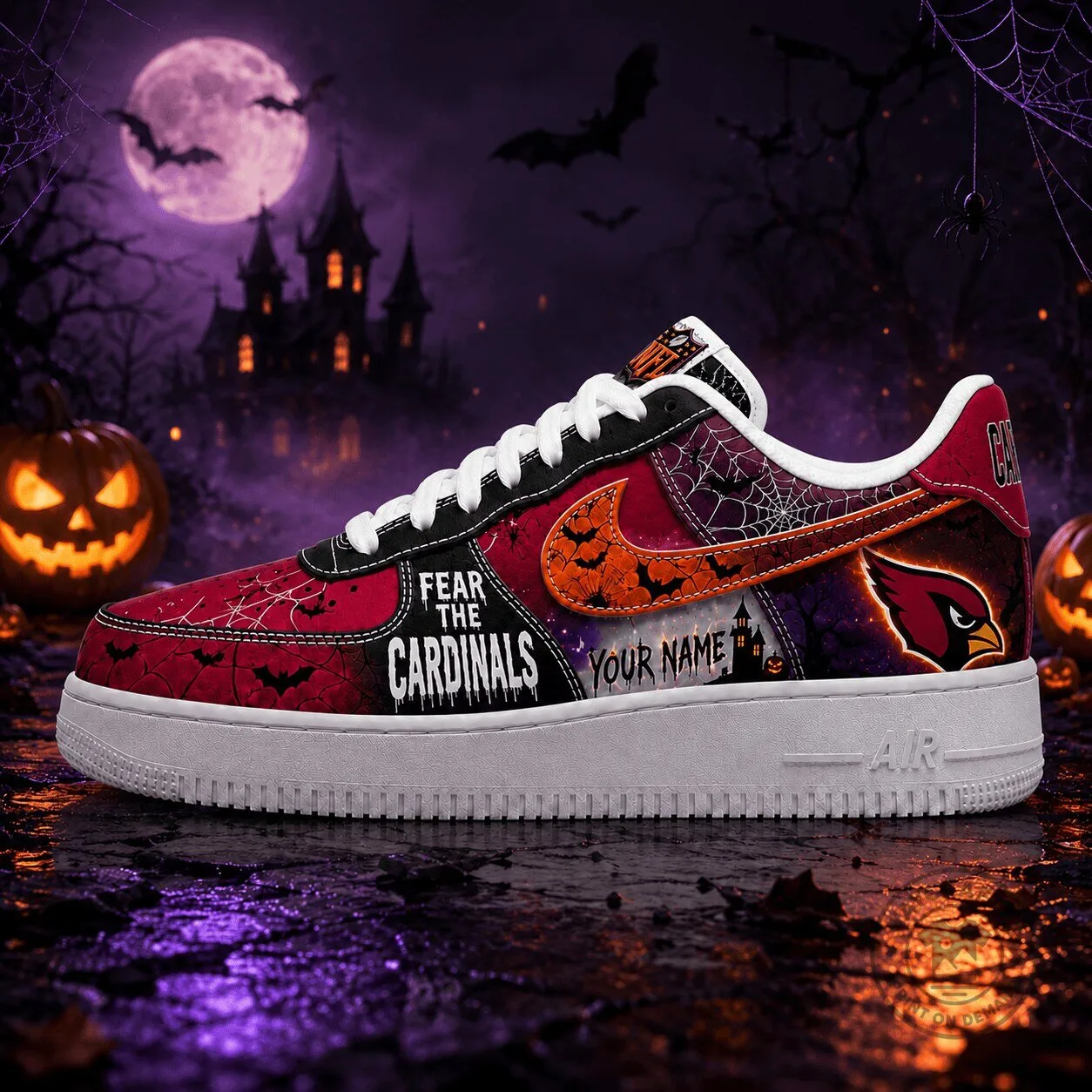 Custom Name Sneakers for Halloween - Arizona Cardinals Fear The Cardinals Edition 1 Custom Name Sneakers for Halloween - Arizona Cardinals Fear The Cardinals Edition